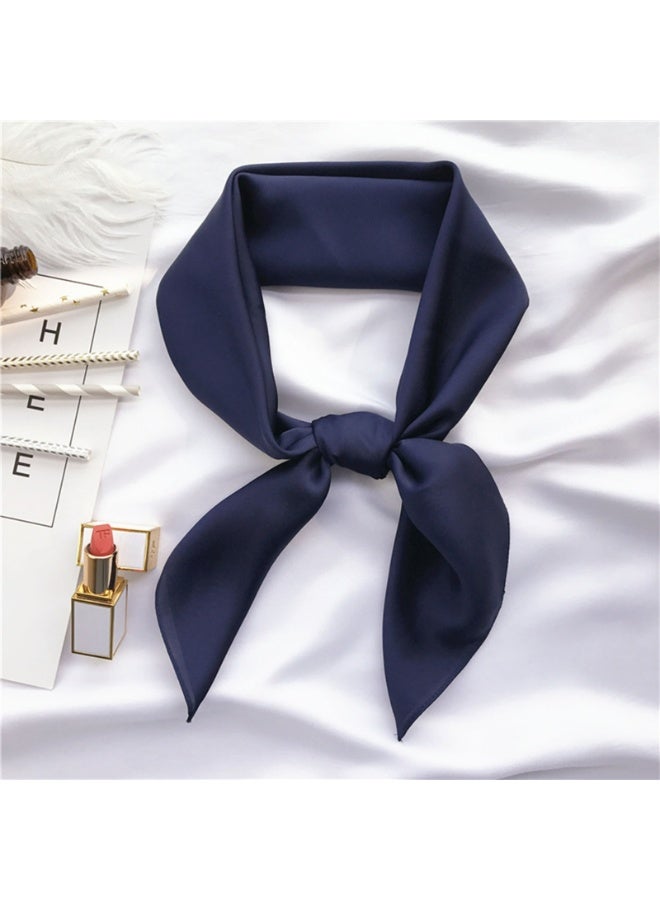 وشاح نسائي وشاح نسائي مربع الرقبة منديل وشاح ريترو بشريط من الساتان - Image 1